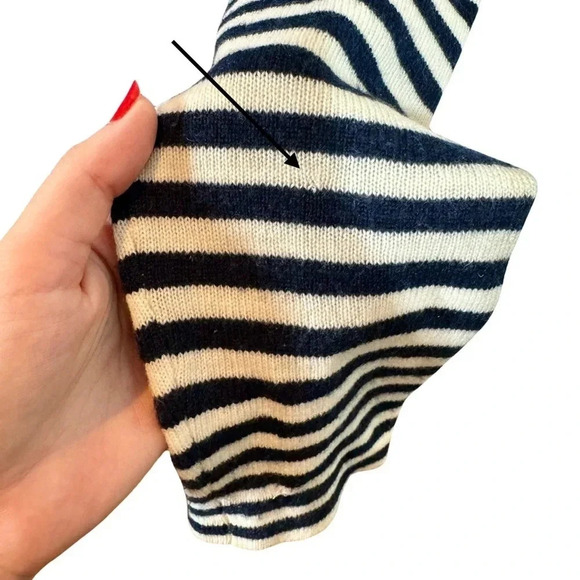 Jenni Kayne 100% Cashmere Colorblock Striped Oversized Boyfriend Sweater - Picture 10 of 11